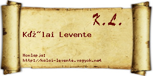 Kálai Levente névjegykártya