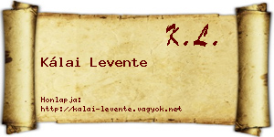 Kálai Levente névjegykártya